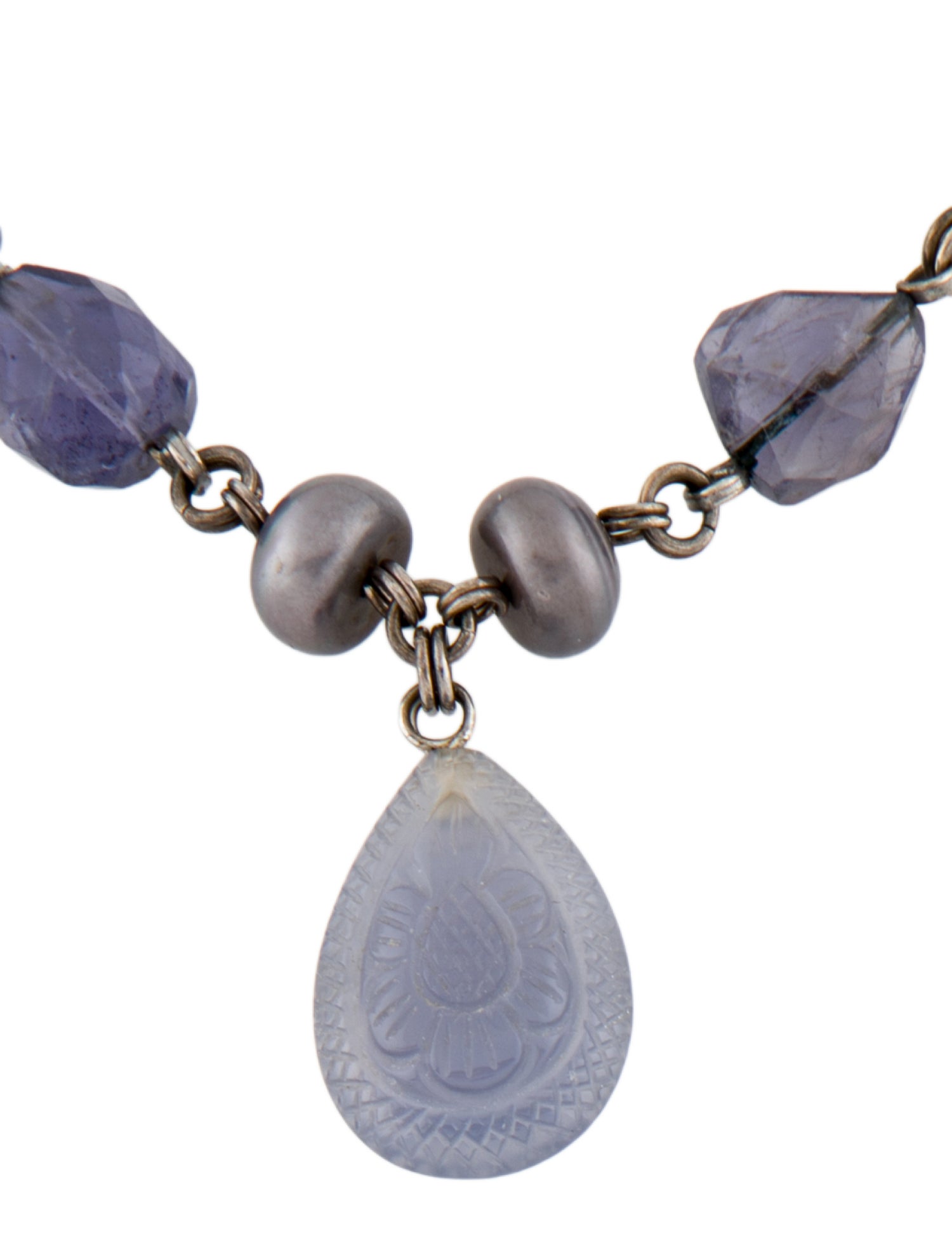 Stephen Dweck Pearl & Multistone Pendant Necklace
