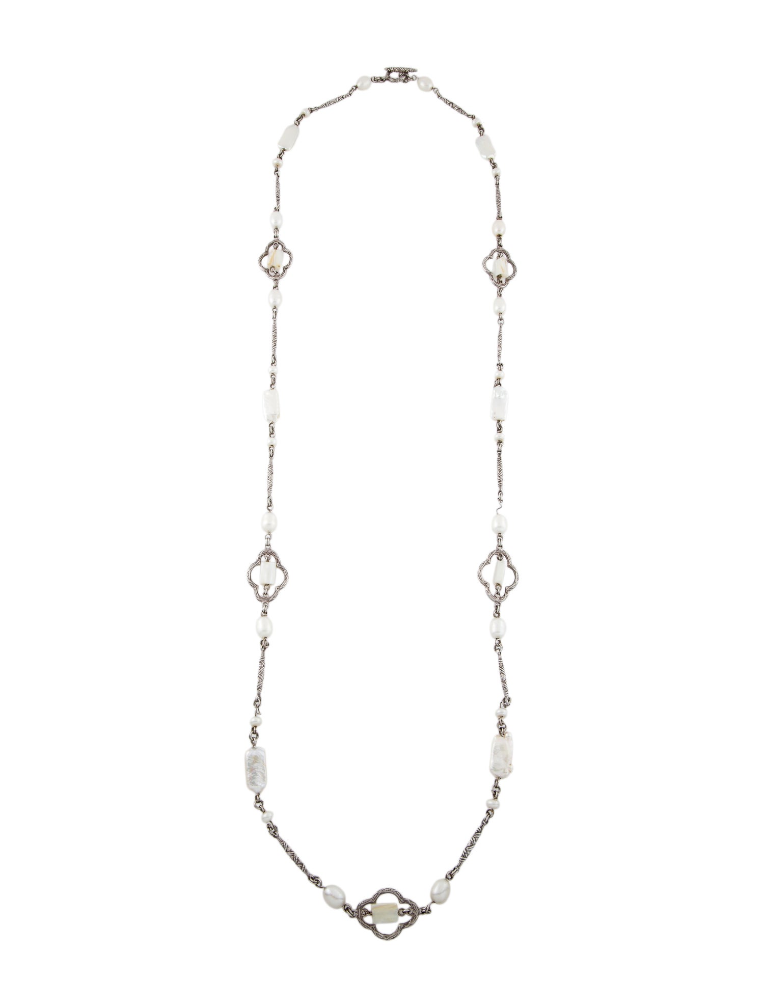 Stephen Dweck Pearl, Mother Of Pearl Station Necklace