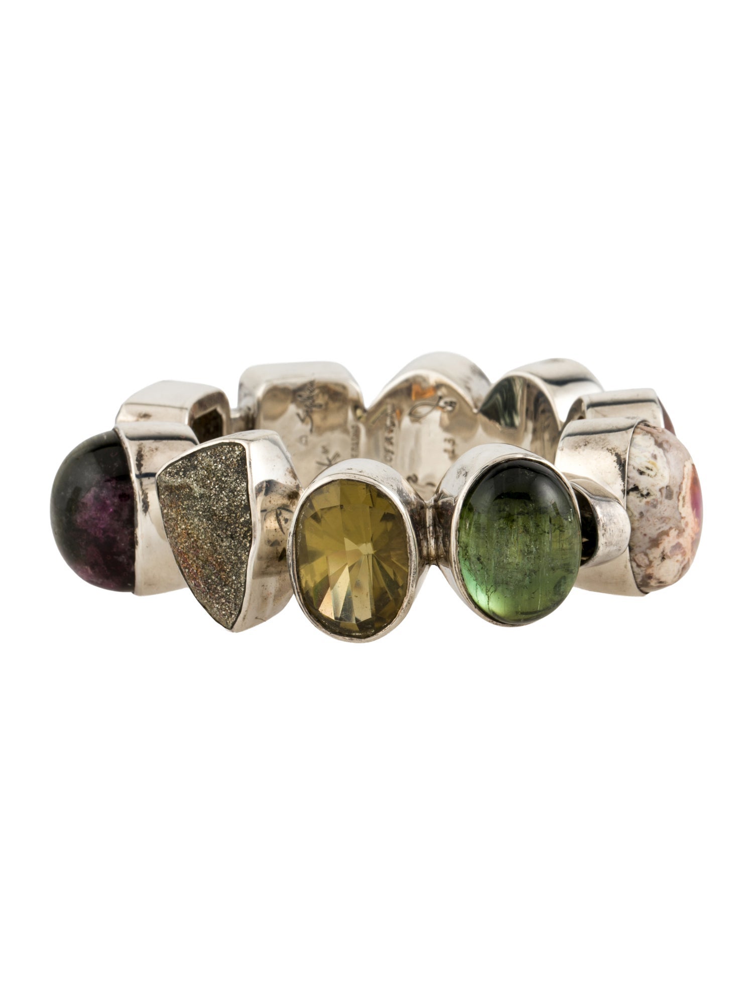 Stephen Dweck Multi-Stone 'One-Of-A-Kind' Hinged Bangle Bracelet
