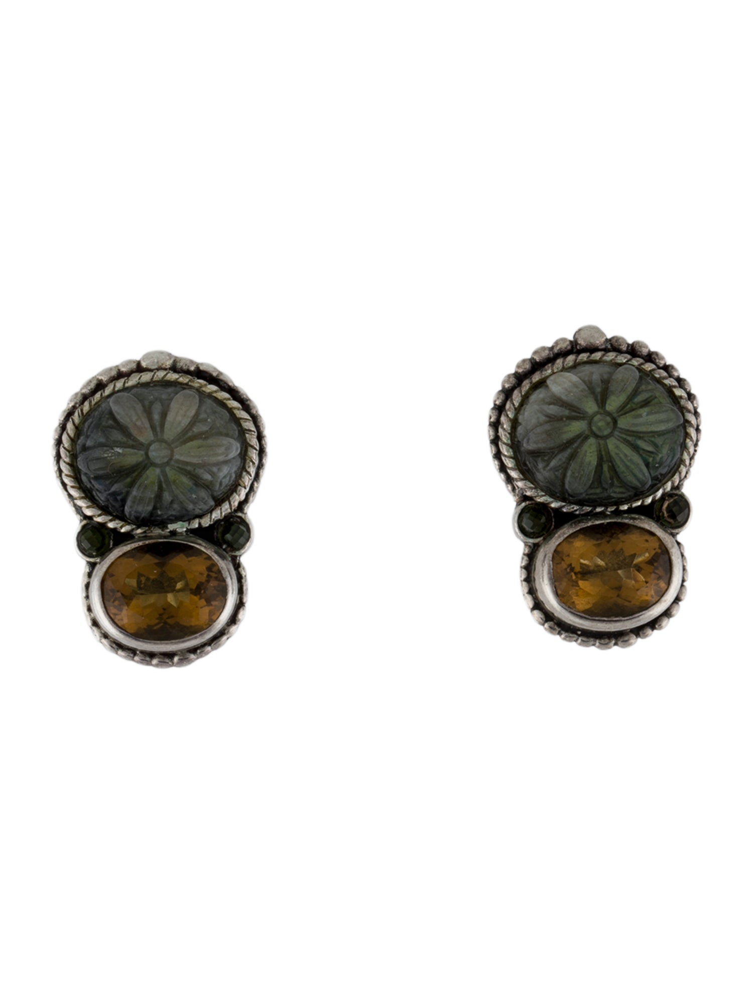Stephen Dweck Quartz, Citrine & Labradorite Clip-On Earrings