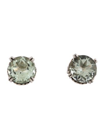 Pre-owned Stephen Dweck Prasiolite Stud Earrings In Multi