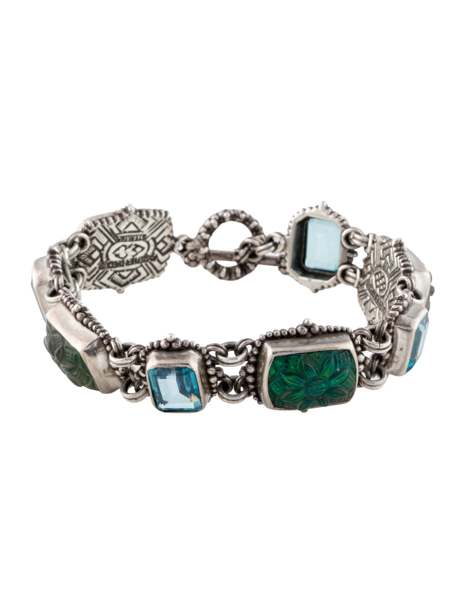 Stephen Dweck Topaz & Quartz Doublet Link Bracelet