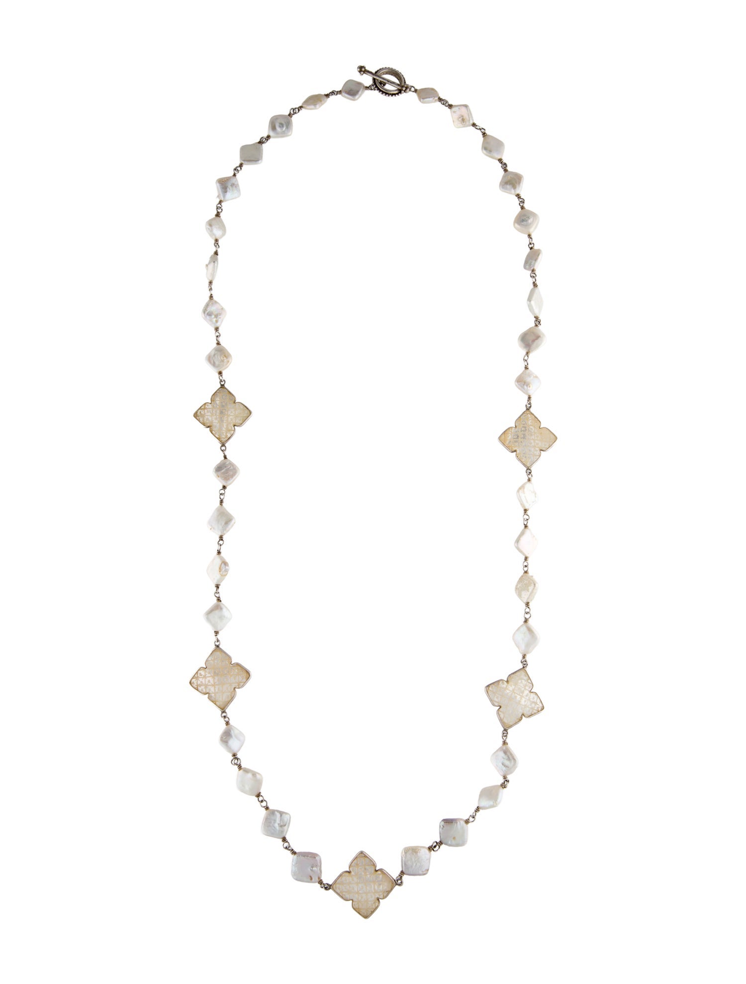 Stephen Dweck Mother Of Pearl Station Necklace