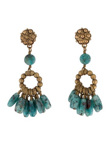 Pre-owned Stephen Dweck Stone Drop Earrings In Blue