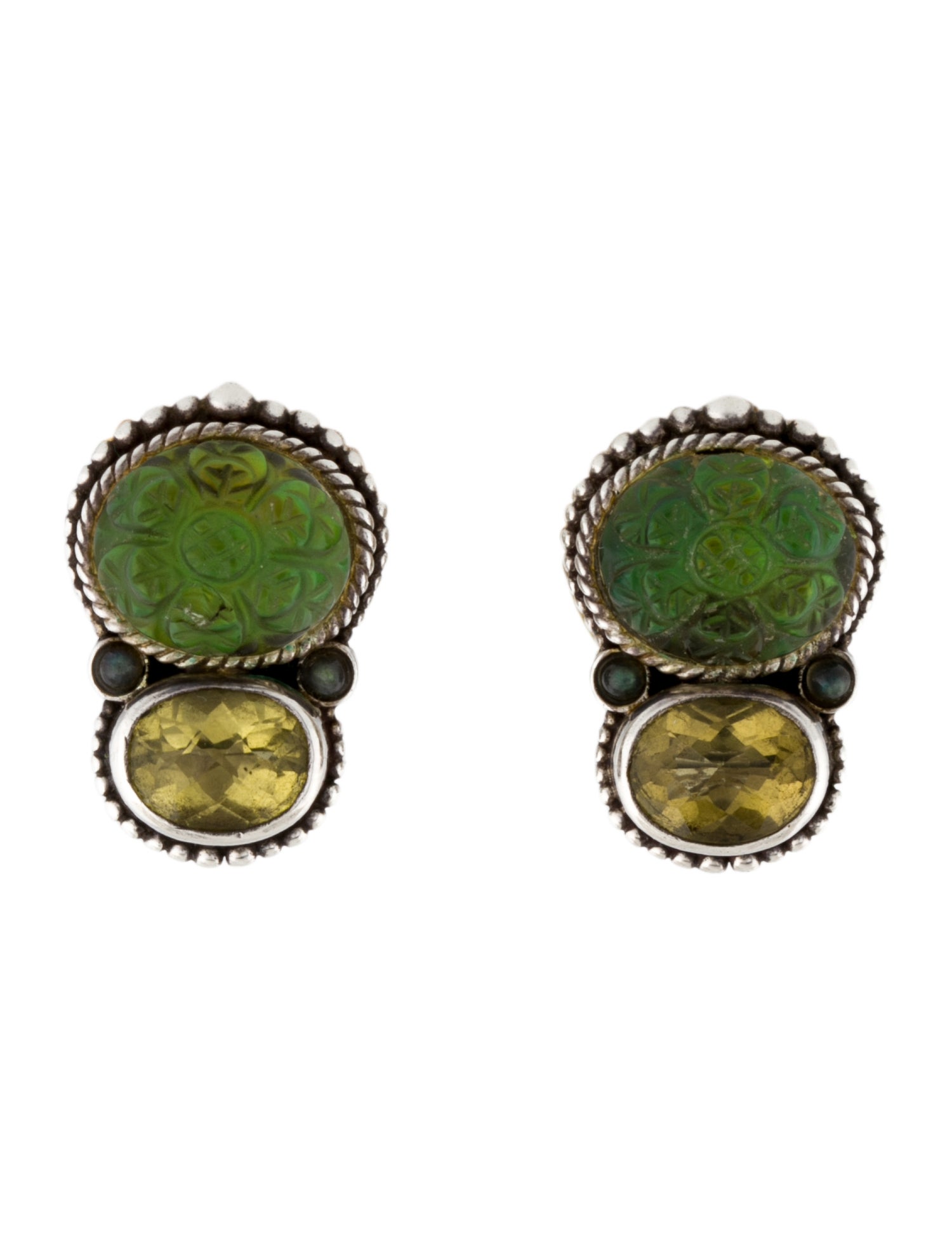 Stephen Dweck Multi-Stone Clip-On Earrings