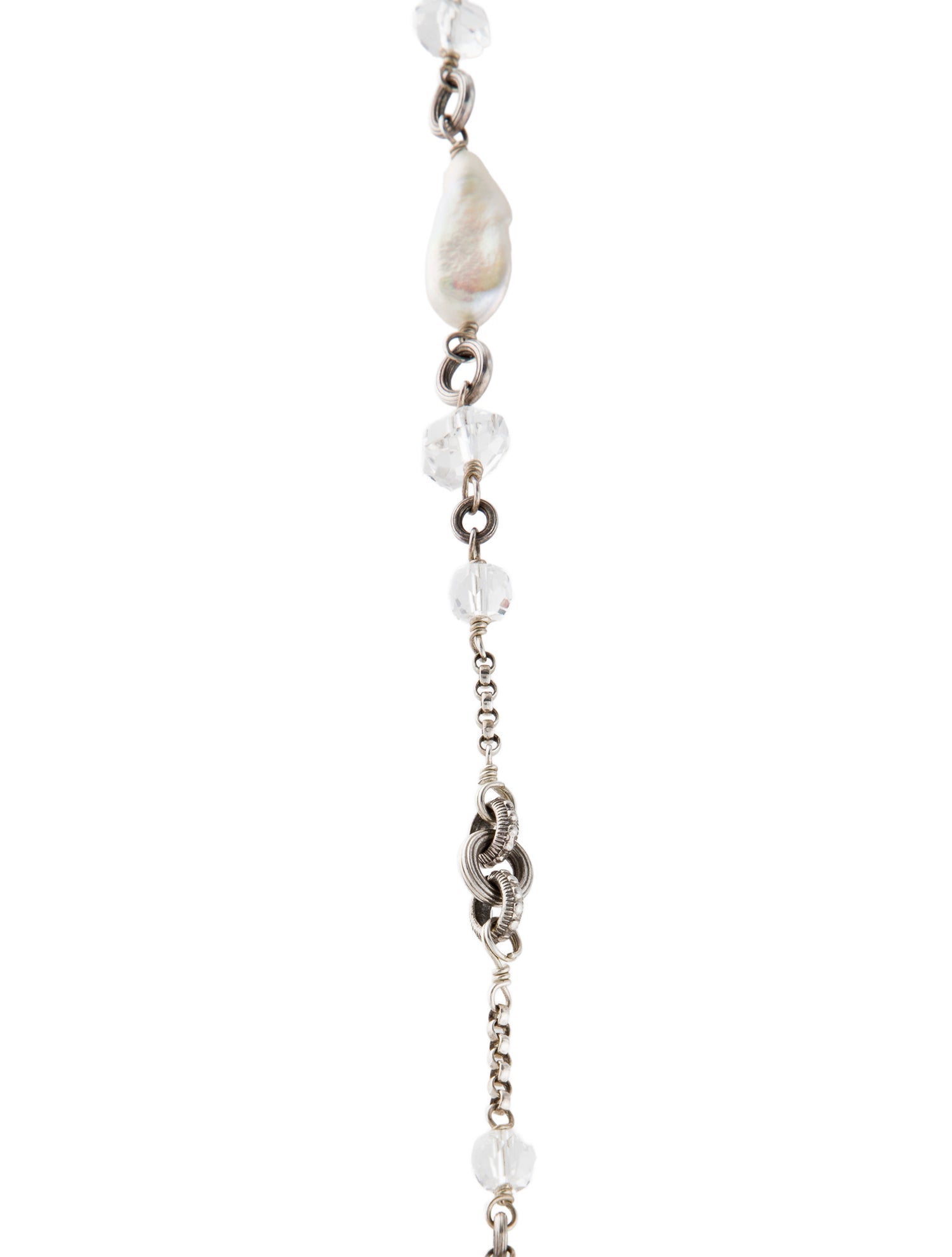 Stephen Dweck Pearl & Quartz Station Necklace