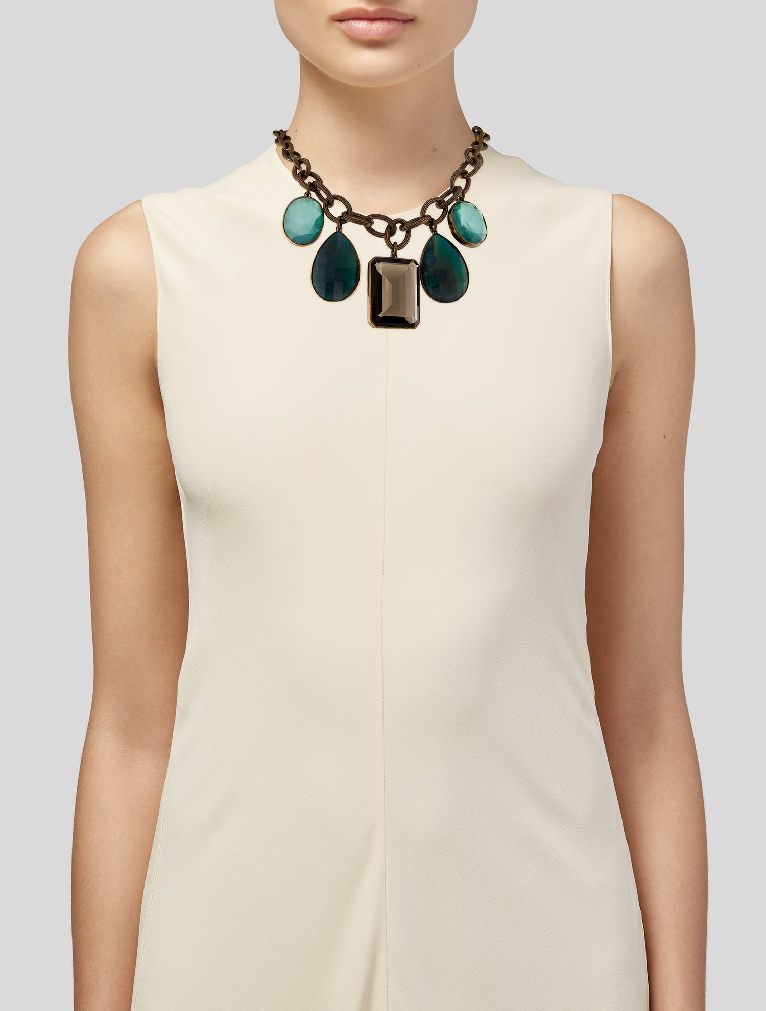 Stephen Dweck Multistone Pendant Collar Necklace