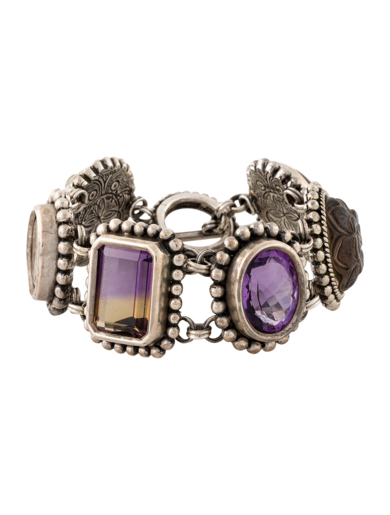 Stephen Dweck Mother of Pearl & Multistone Link Bracelet