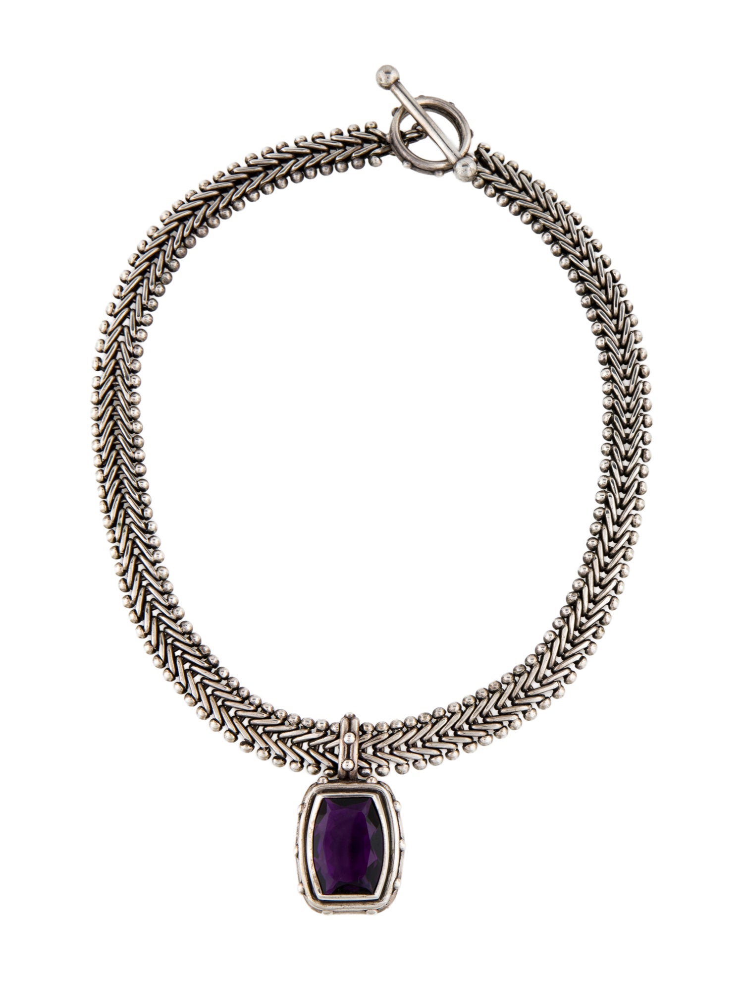 Stephen Dweck Amethyst Pendant Necklace