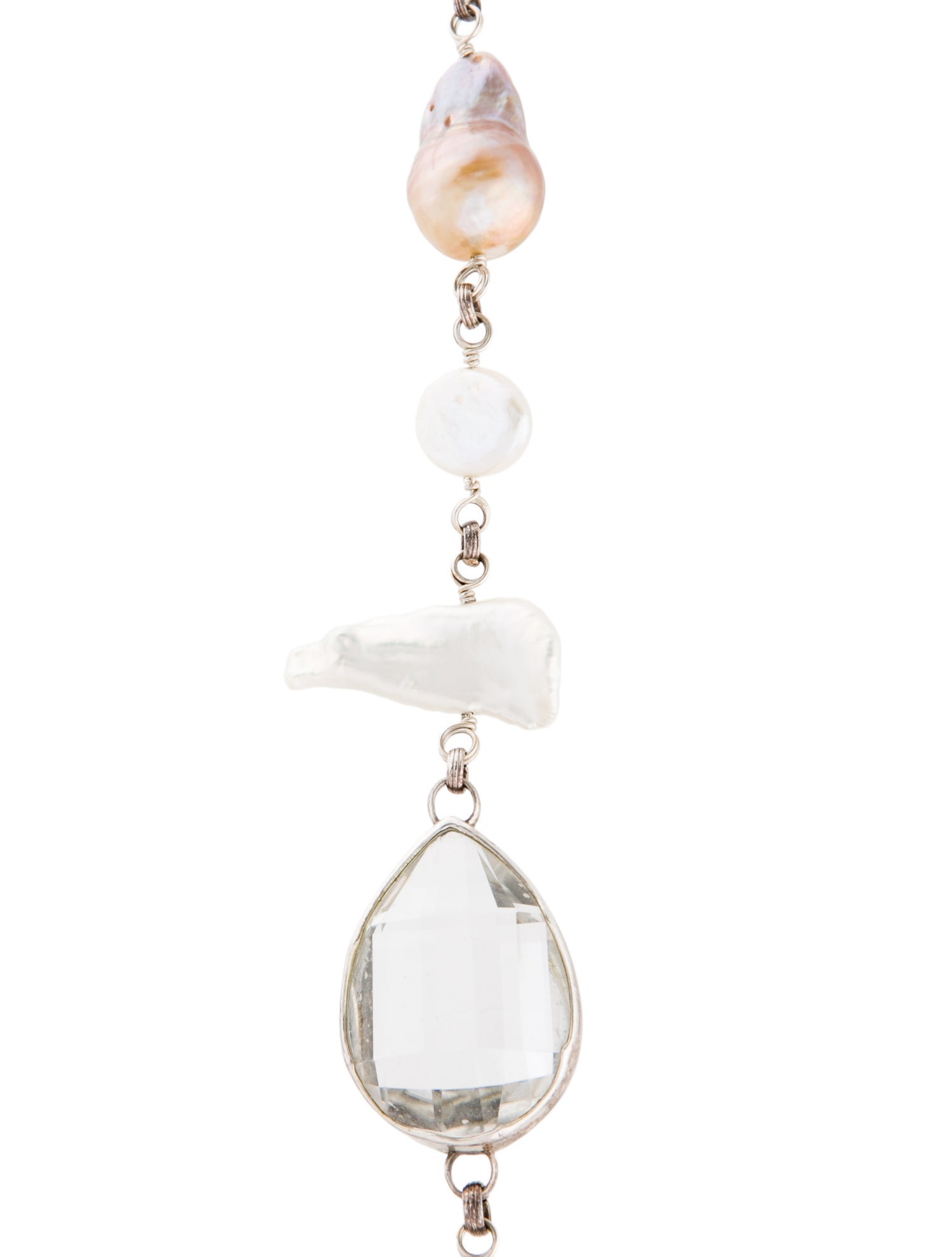 Stephen Dweck Cultured Pearl & Quartz Station Necklace