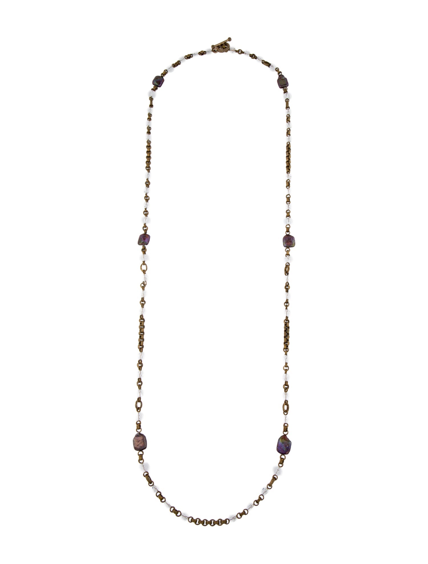 Stephen Dweck Pearl & Stone Station Bead Strand Necklace