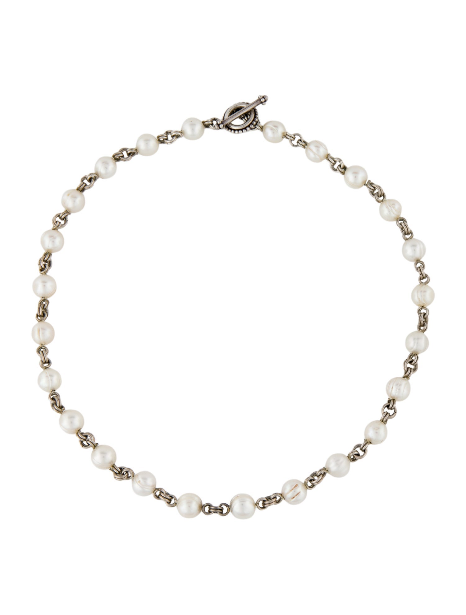 Stephen Dweck Pearl Bead Strand Toggle Necklace