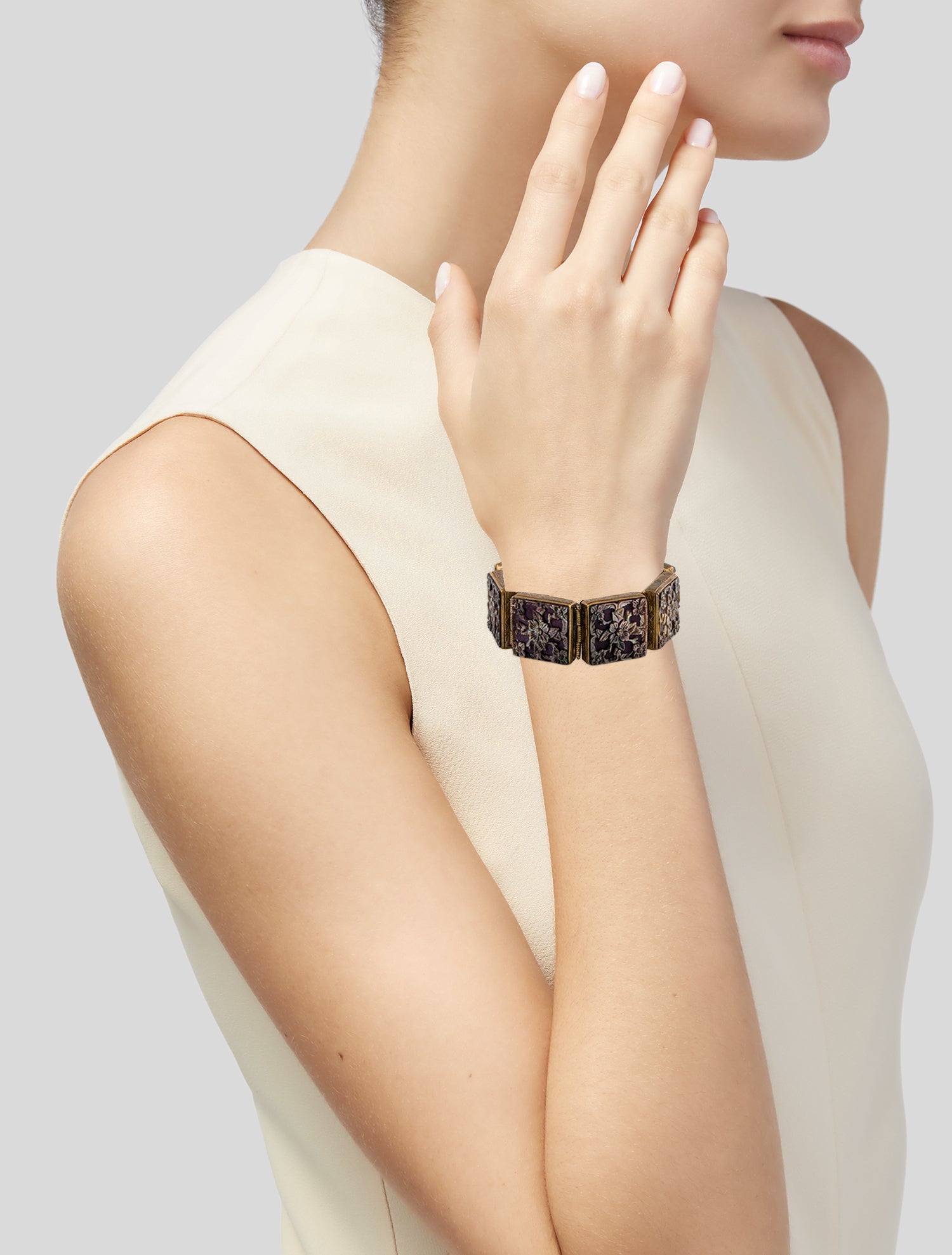Stephen Dweck Pearl Floral Wrap Bracelet