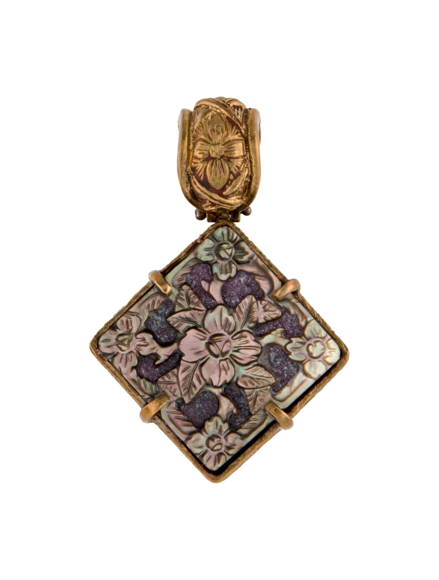 Stephen Dweck Mother of Pearl & Stone Pendant Necklace