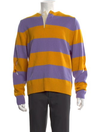 Stefan Cooke Wool Striped Polo Sweater
