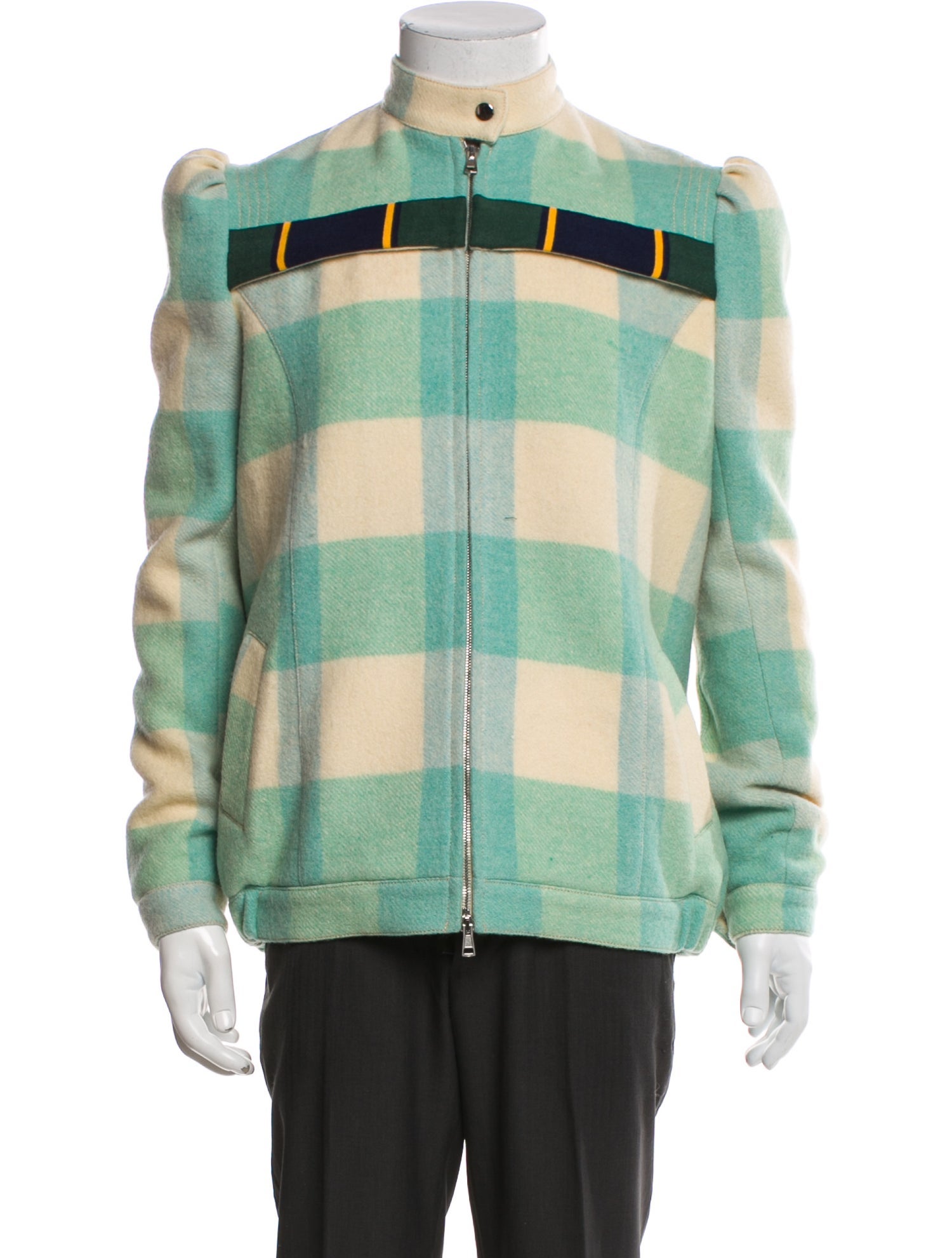 Stefan Cooke Wool Plaid Print Jacket