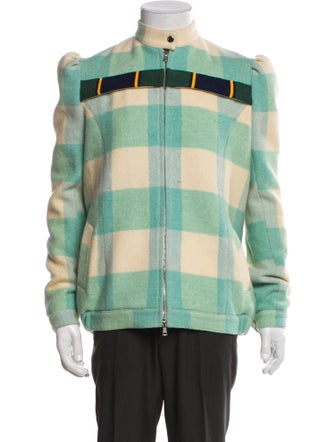Stefan Cooke Wool Plaid Print Jacket