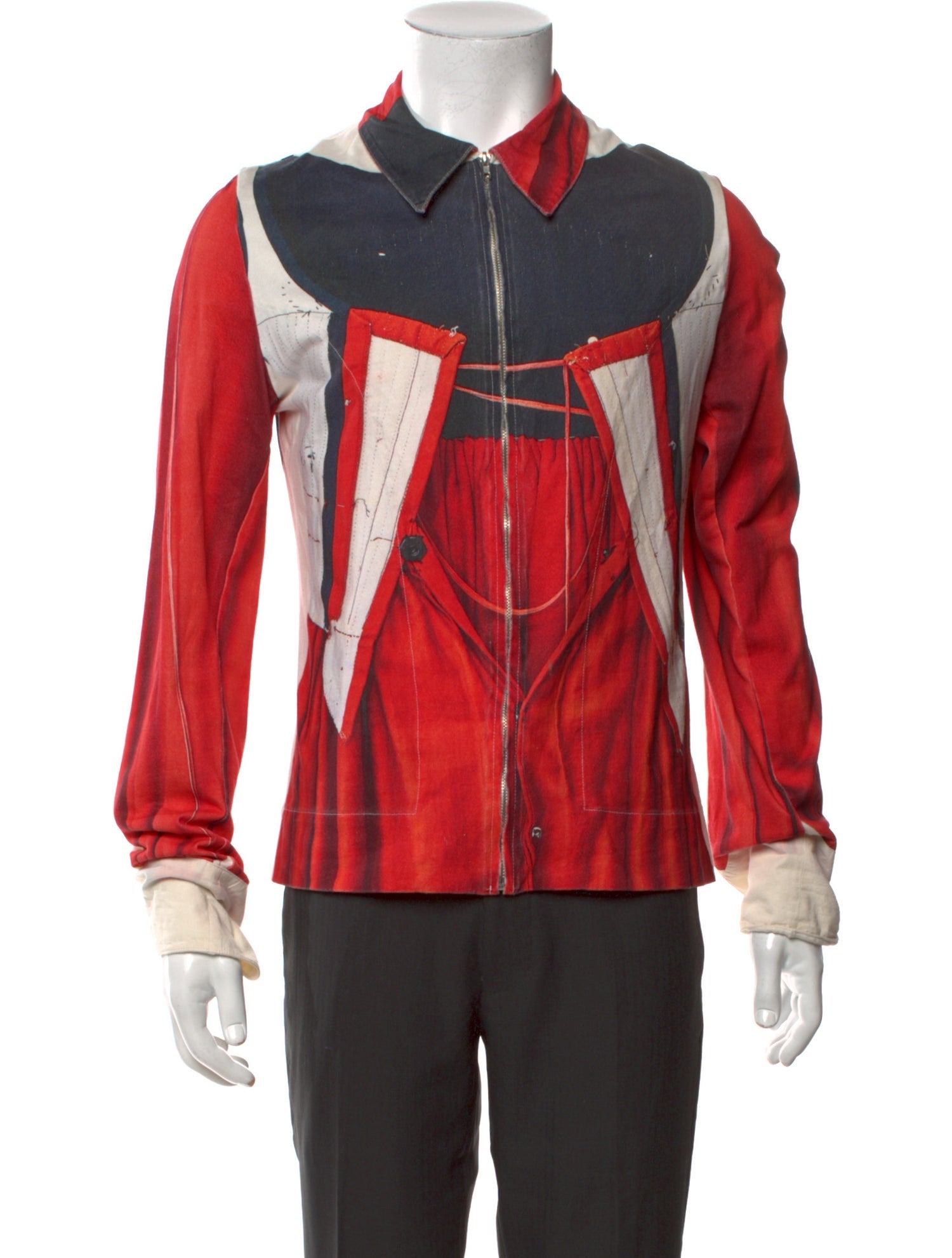 Stefan Cooke Colorblock Pattern Long Sleeve Shirt