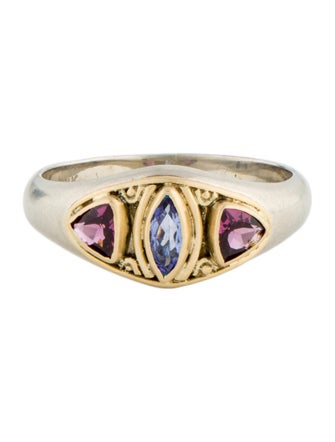 Steven Battelle Tanzanite & Rhodolite Cocktail Ring