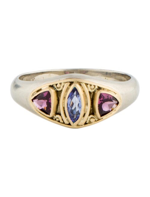 Steven Battelle Tanzanite & Rhodolite Cocktail Ring