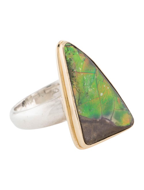 Steven Battelle Two-Tone Ammolite Cocktail Ring