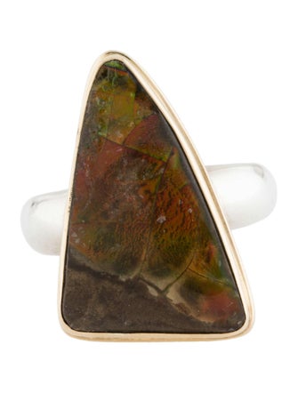 Steven Battelle Two-Tone Ammolite Cocktail Ring