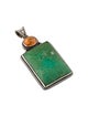 Steven Battelle Chrysocolla & Spessartine Garnet Pendant