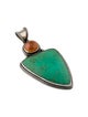Steven Battelle Chrysocolla & Spessartine Garnet Pendant