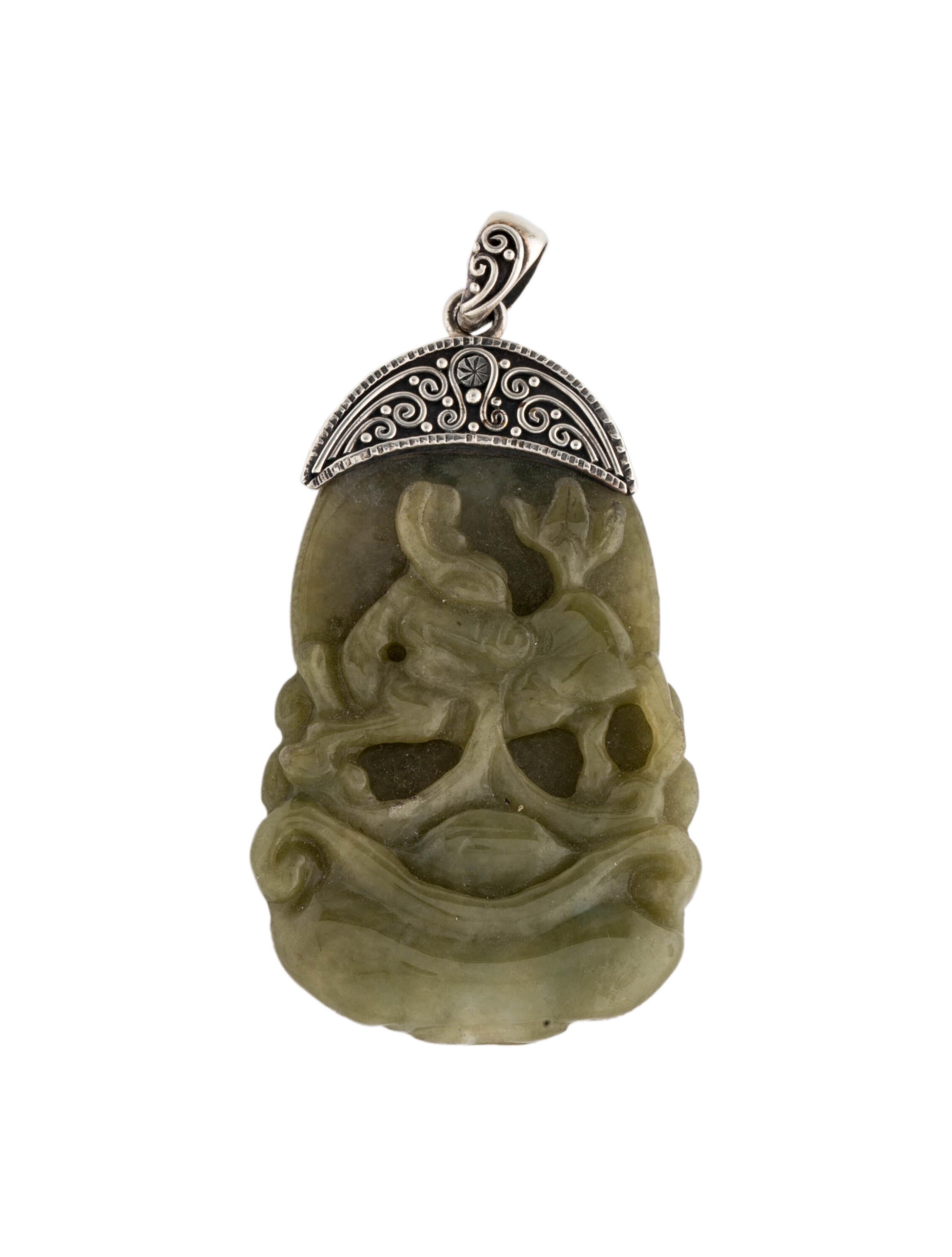 Steven Battelle Jade Carved Pendant
