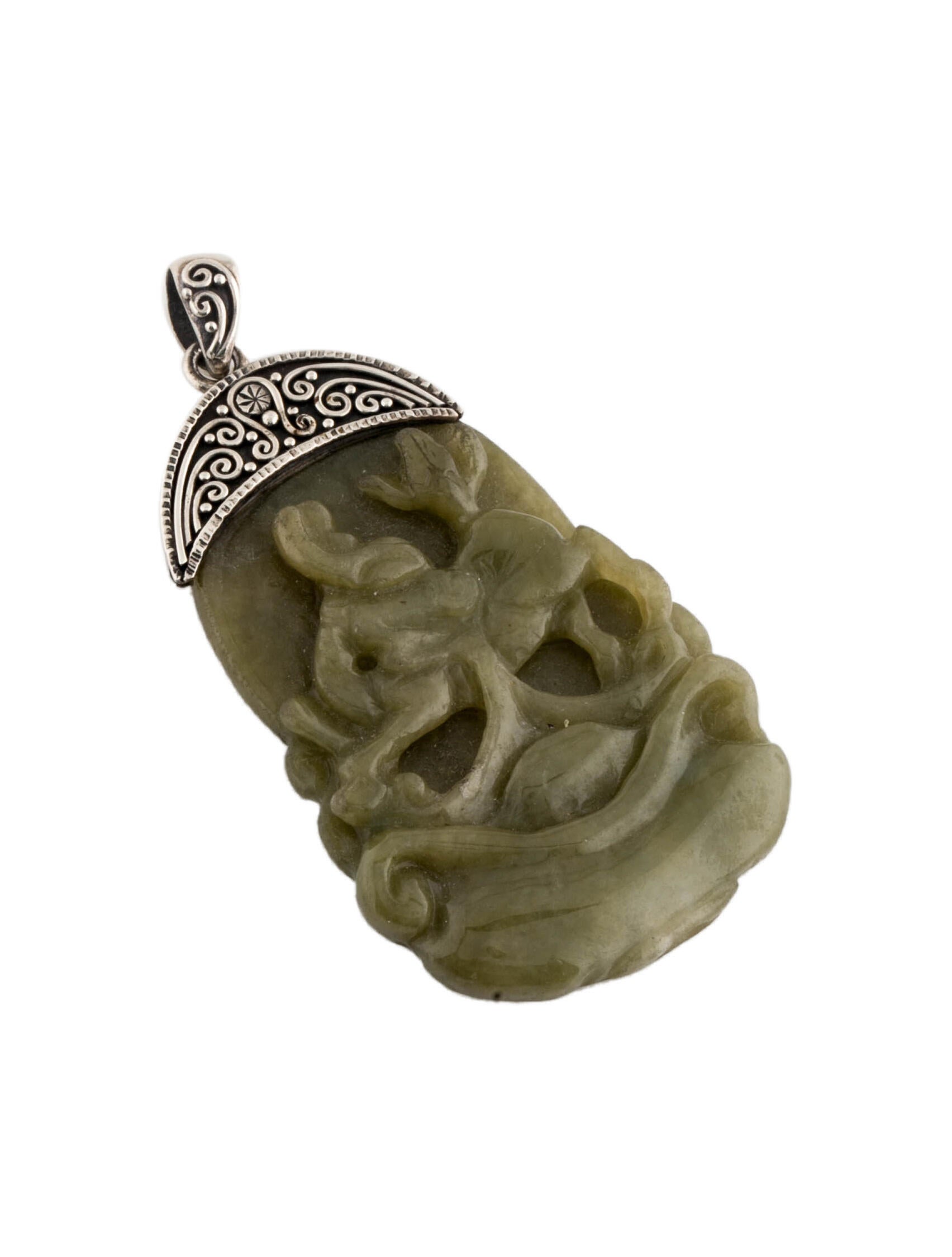 Steven Battelle Jade Carved Pendant