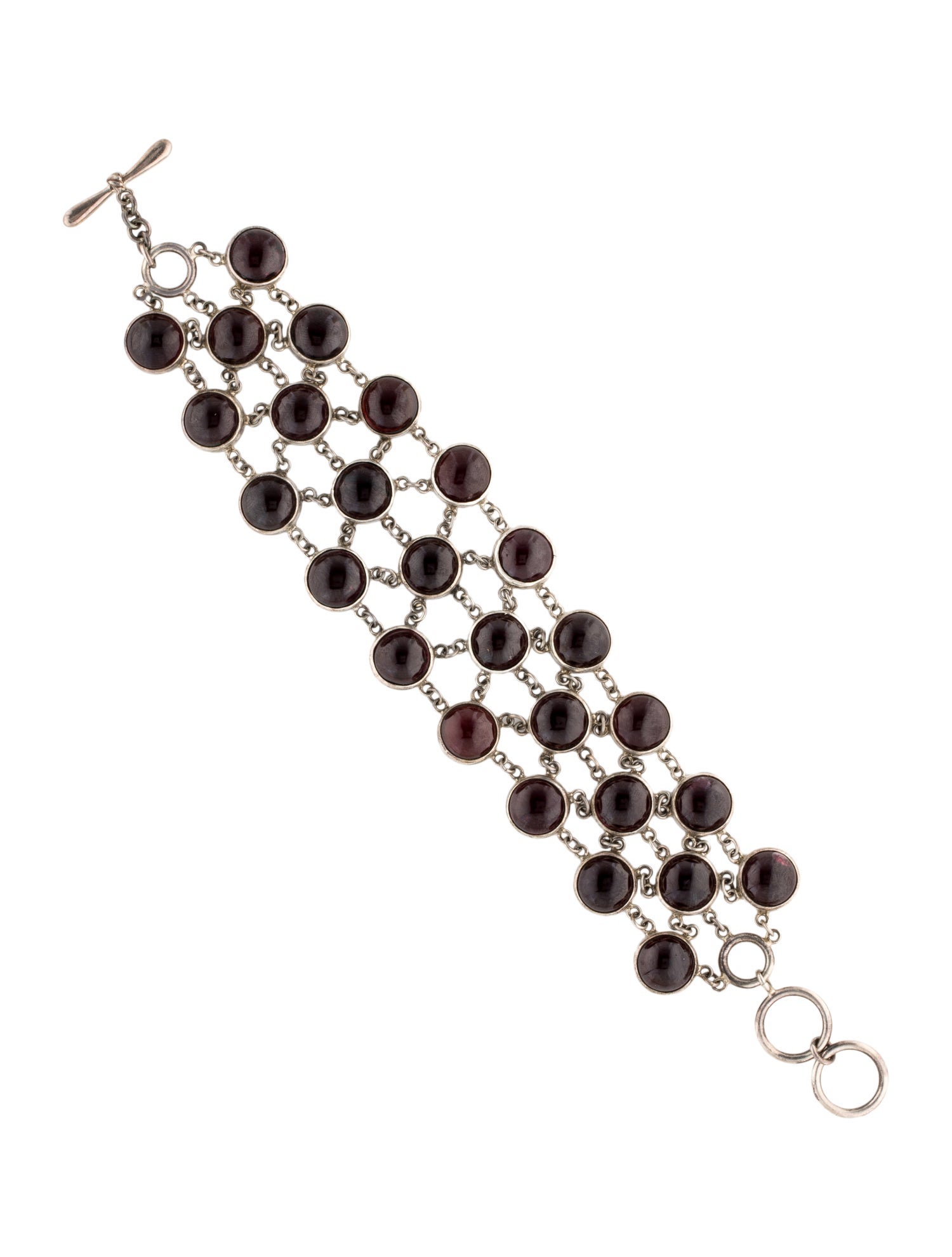 Steven Battelle Garnet Link Bracelet