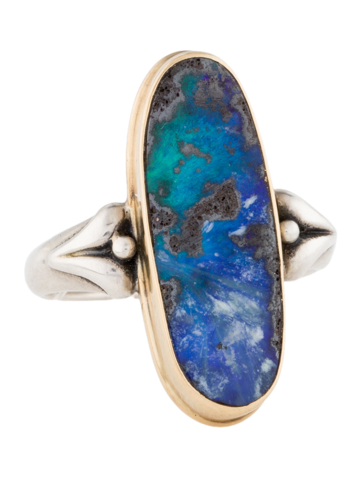 Steven Battelle Two-Tone Boulder Opal Cocktail Ring
