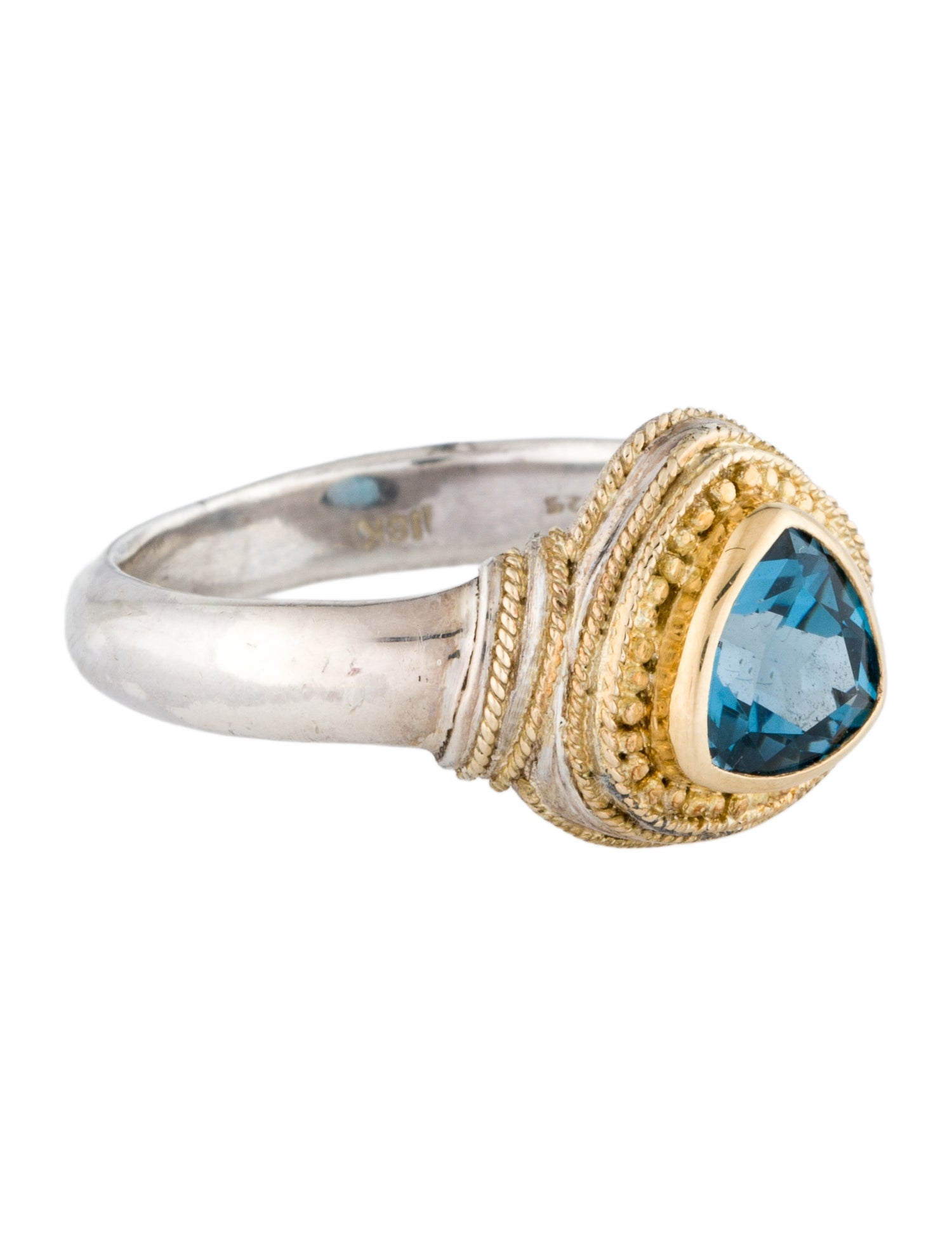 Steven Battelle Two-Tone 1.78ctw Topaz Cocktail Ring