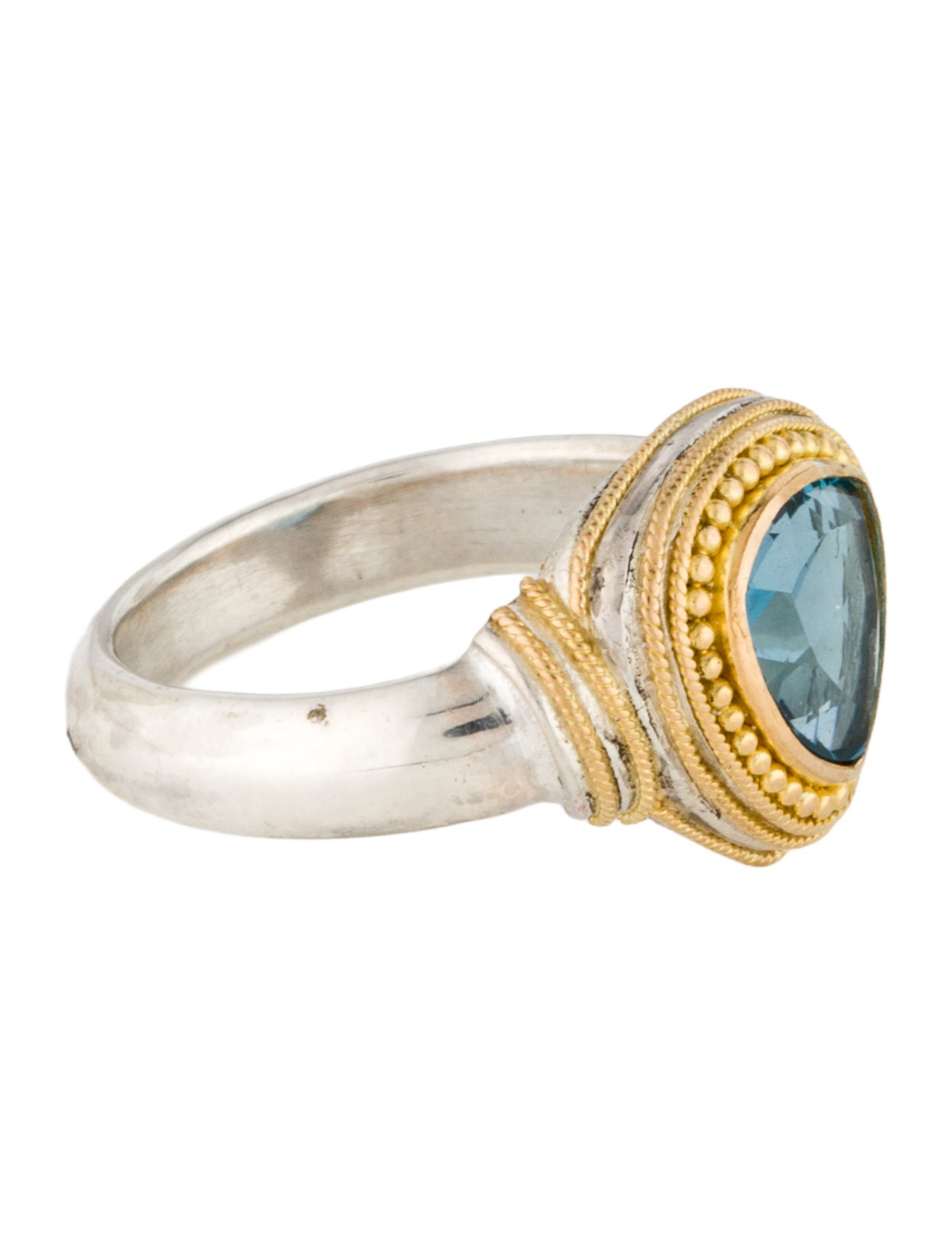 Steven Battelle Two-Tone 1.79ctw Topaz Cocktail Ring