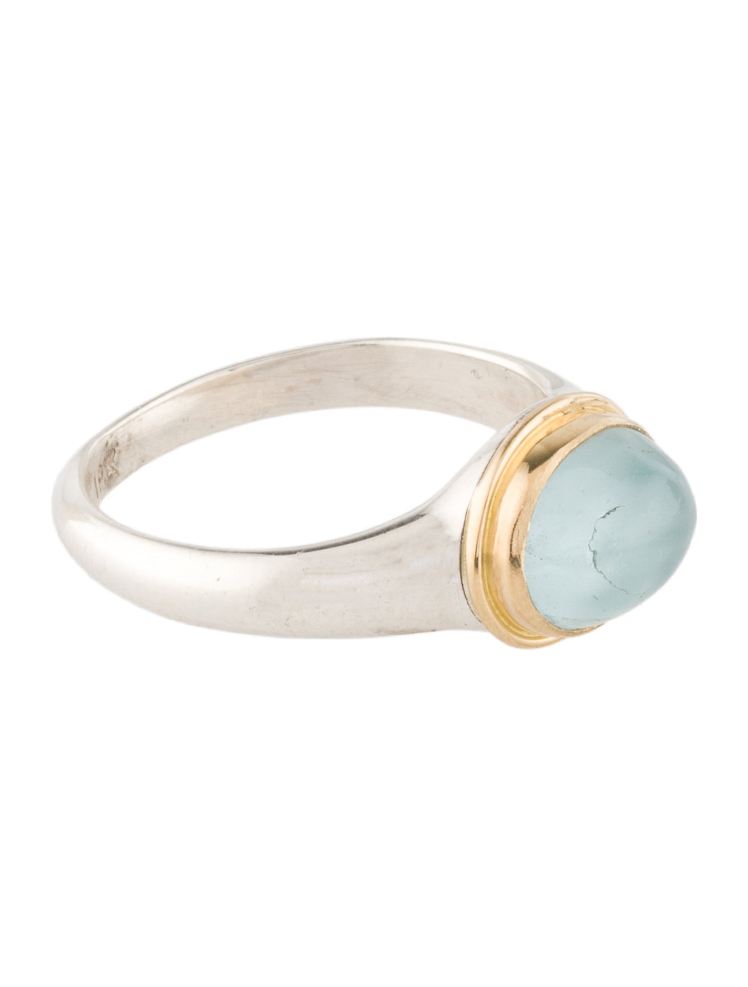 Steven Battelle Two-Tone Aquamarine Cocktail Ring