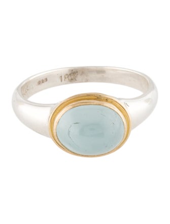 Steven Battelle Two-Tone Aquamarine Cocktail Ring