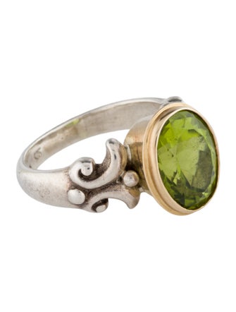 Steven Battelle Two-Tone 4.81ctw Peridot Cocktail Ring