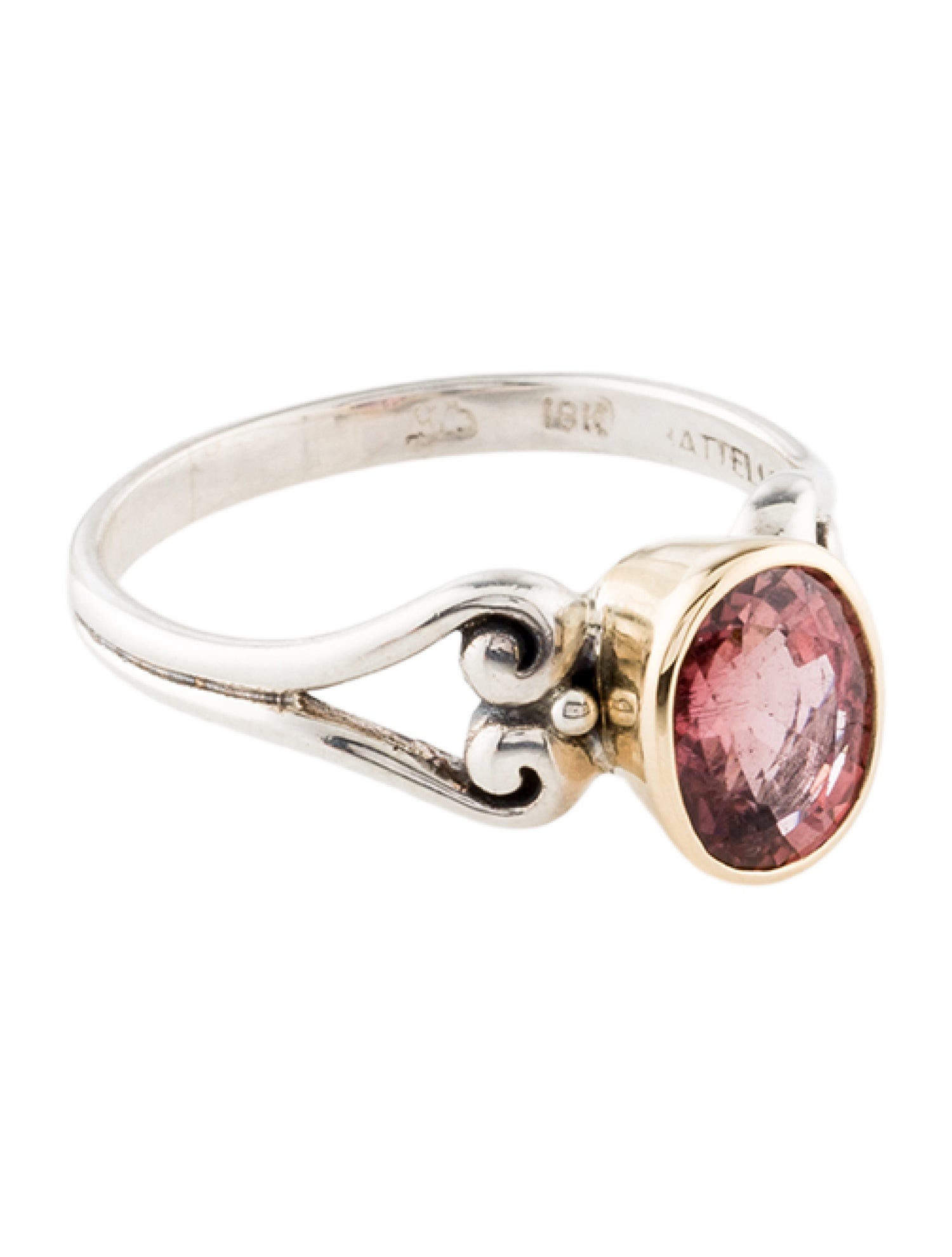 Steven Battelle Two-Tone 1.75ctw Tourmaline Cocktail Ring