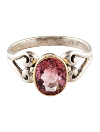 Steven Battelle Two-Tone 1.75ctw Tourmaline Cocktail Ring