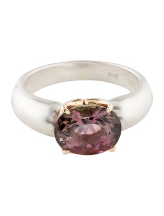 Steven Battelle Two-Tone 2.98ctw Tourmaline Cocktail Ring