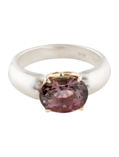 Steven Battelle Two-Tone 2.98ctw Tourmaline Cocktail Ring