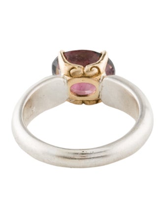 Steven Battelle Two-Tone 2.98ctw Tourmaline Cocktail Ring