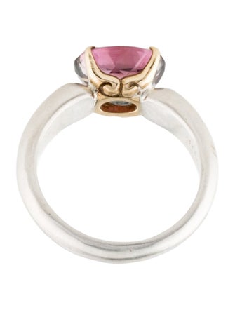 Steven Battelle Two-Tone 2.98ctw Tourmaline Cocktail Ring
