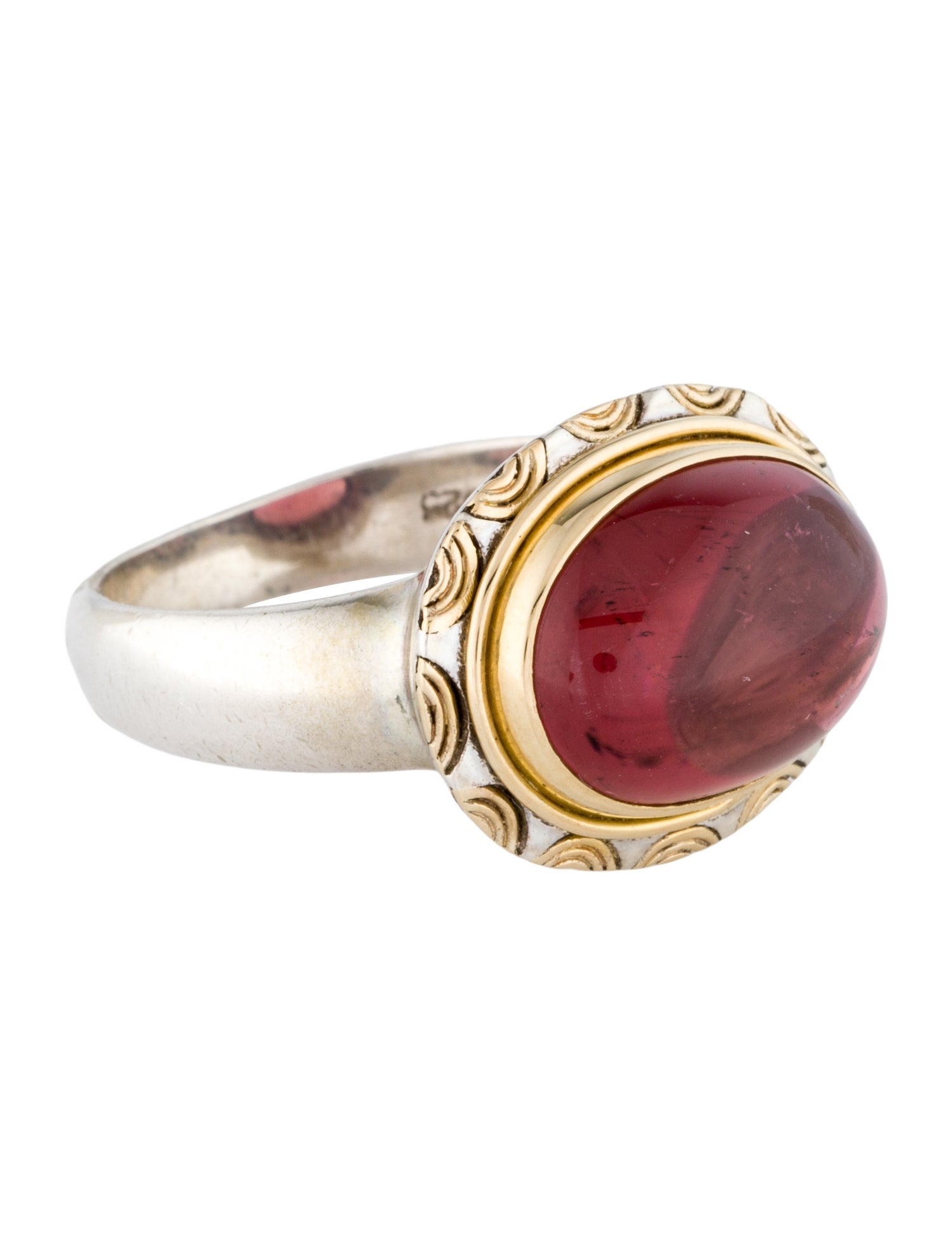 Steven Battelle Two-Tone 5.04ctw Tourmaline Cocktail Ring