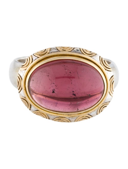 Steven Battelle Two-Tone 5.04ctw Tourmaline Cocktail Ring