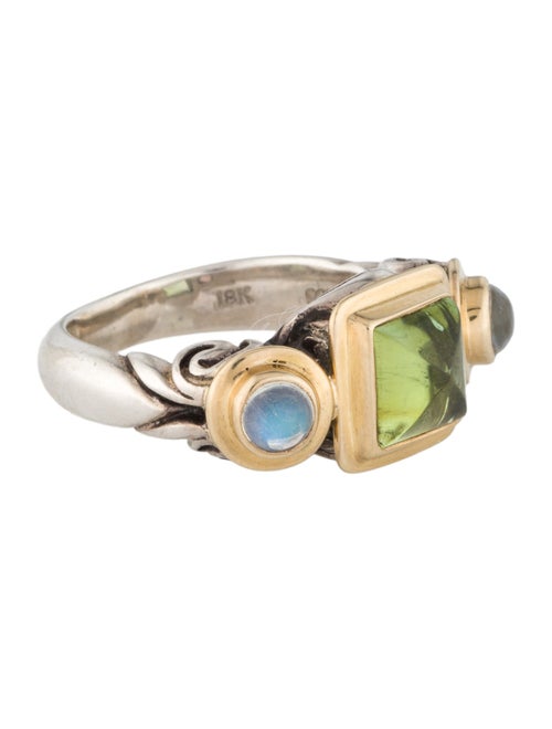 Steven Battelle Two-Tone Tourmaline & Moonstone Cocktail Ring