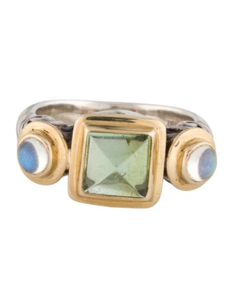 Steven Battelle Two-Tone Tourmaline & Moonstone Cocktail Ring