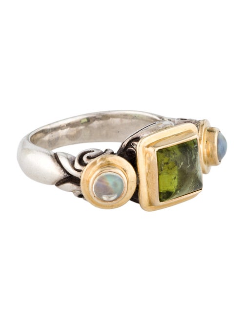 Steven Battelle Two-Tone Tourmaline & Moonstone Cocktail Ring