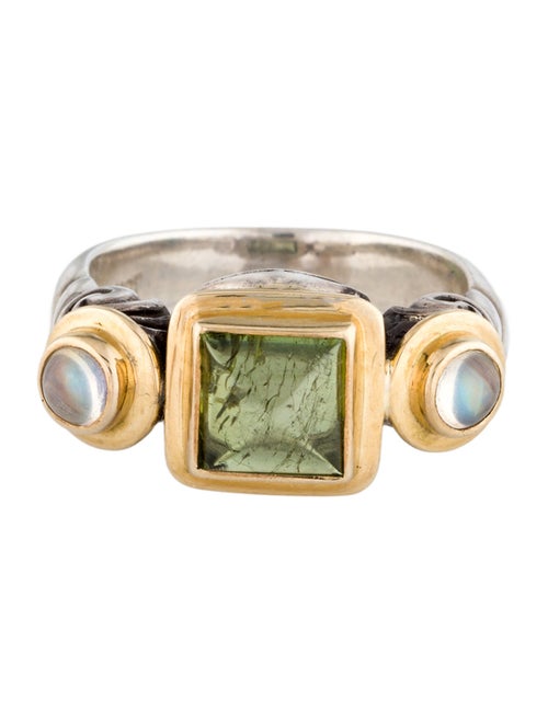 Steven Battelle Two-Tone Tourmaline & Moonstone Cocktail Ring