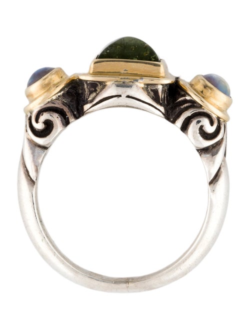 Steven Battelle Two-Tone Tourmaline & Moonstone Cocktail Ring